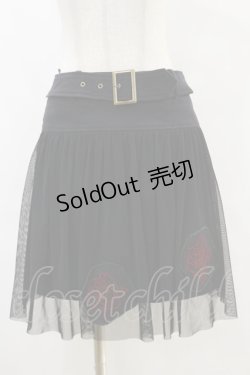 画像1: PEACE NOW / ローズワッペンベルト付スカート  ブラック H-25-06-15-041-PU-SK-KB-ZH