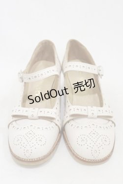 画像1: Jane Marple / トゥリボンのメリージェーンシューズ S オフホワイト H-25-06-15-004-JM-SH-KB-ZH