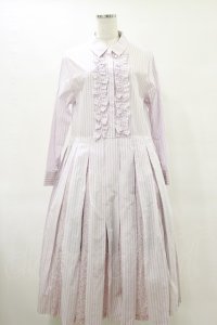 Jane Marple Dans Le Salon / ストライプとD’anjo coastのシャツドレス  ピンクミックス H-25-06-15-051-JM-OP-KB-ZH