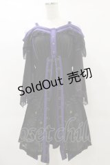 Ozz oneste / 和チャイナオフショルワンピース  黒×紫 H-25-06-15-055-OO-OP-KB-ZH