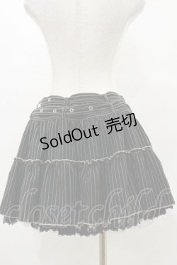 画像2: ALGONQUINS / ダブルベルトストライプスカート  ブラック H-25-06-15-059-AL-SK-KB-ZH