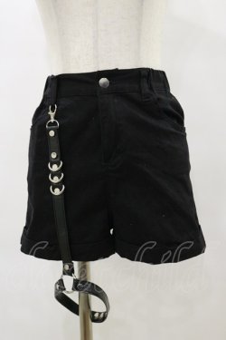 画像1: REFLEM / ガーター付ショートパンツ  ブラック H-25-06-15-062-PU-PA-KB-ZH