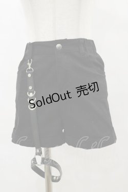画像1: REFLEM / ガーター付ショートパンツ  ブラック H-25-06-15-062-PU-PA-KB-ZH