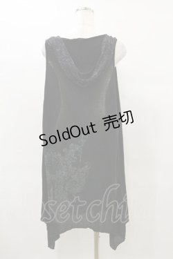 画像2: ALGONQUINS / プリント切替ジレトップス  黒 H-25-06-15-066-AL-TO-KB-ZH