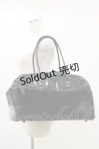 BLACK MORAL / ファーエナメルボストンBAG  ブラック H-25-06-15-007-PU-BG-KB-ZH