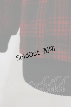 画像3: SEX POT ReVeNGe / ファーフードチェックコート  レッド H-25-06-15-073-SP-CO-KB-ZH