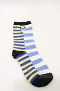 Candy Stripper / PEPE BORDER SOCKS  BLUE×YELLOW H-25-06-15-015-PU-ZA-KB-ZH