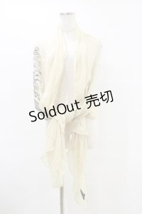 NAOTO SEVEN / 羽根プリントストール  アイボリー H-25-06-15-023-HN-ZA-KB-ZH