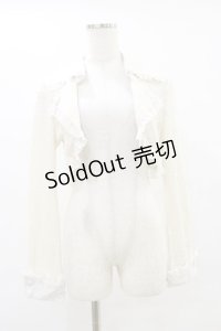 h.Jelly HONEY / レースニット切替ボレロ  オフホワイト H-25-06-15-030-HN-TO-KB-ZH