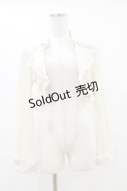 画像1: h.Jelly HONEY / レースニット切替ボレロ  オフホワイト H-25-06-15-030-HN-TO-KB-ZH