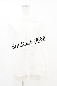 Jane Marple / コットンレースタイ付ブラウス  ホワイト H-25-06-15-035-JM-BL-KB-ZH