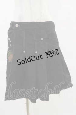 画像1: ALGONQUINS / フラップ付ダメージパンツ  黒 H-25-06-15-037-AL-PA-KB-ZH