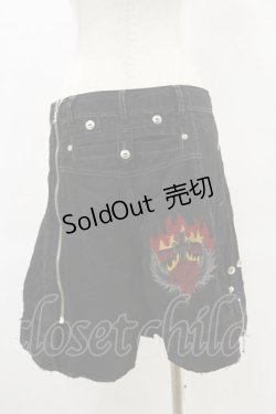 画像2: ALGONQUINS / フラップ付ダメージパンツ  黒 H-25-06-15-037-AL-PA-KB-ZH