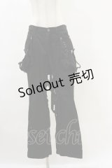 BPN / フラップ付ベルトパンツ  ブラック H-25-06-15-038-GO-PA-KB-ZH