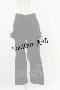 BPN / フラップ付ベルトパンツ  ブラック H-25-06-15-038-GO-PA-KB-ZH