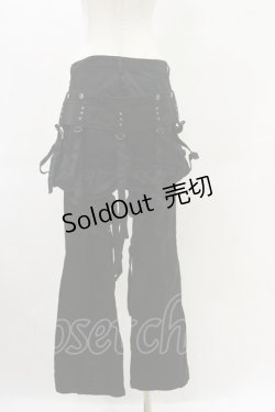 画像2: BPN / フラップ付ベルトパンツ  ブラック H-25-06-15-038-GO-PA-KB-ZH
