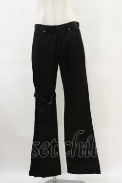 画像1: BPN FOR MEN / アシメベルトパンツ  ブラック H-25-06-15-039-GO-PA-KB-ZH