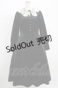 an another angelus / クロシェニットレース衿ベロアワンピース Free BLACK H-25-06-16-004-CA-OP-NS-ZT130