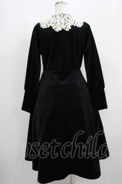 画像3: an another angelus / クロシェニットレース衿ベロアワンピース Free BLACK H-25-06-16-004-CA-OP-NS-ZH