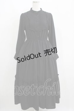 画像1: F&A / フロントピンタックロングティアードワンピース Free BLACK H-25-06-16-005-LO-OP-NS-ZH