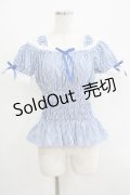 Angelic Pretty / Lovelyオフショルダーブラウス(ストライプ) Free ブルー H-25-06-16-046-AP-BL-NS-ZH