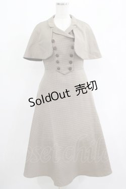 画像1: an another angelus / ケープ付きダブル釦ジャンパースカート Free BEIGE×BR H-25-06-16-006-CA-OP-NS-ZH