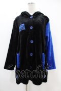NieR Clothing / うさ耳付き配色カーディガン  黒×青 H-25-06-16-1046-PU-TO-KB-ZH