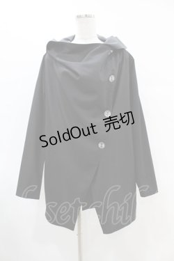 画像1: F.F.T collection / アシメボタンジャケット  黒 H-25-06-16-1051-0-JA-KB-ZT340