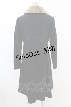 画像2: Emily Temple cute / バンビファー衿メルトンコート  ブラック H-25-06-16-1052-ET-CO-KB-ZH