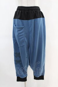 NieR Clothing / 配色切替サルエル  黒×青 H-25-06-16-1008-PU-PA-KB-ZH