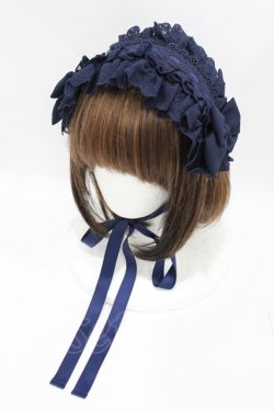 画像1: Vallee lys / Lace Enchantment Headdress  ネイビー H-25-06-16-1002-0-AC-KB-ZH