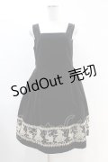 Jane Marple / ロイヤル別珍アリスレースのスクエアドレス  クロ H-25-06-16-1018-JM-OP-KB-ZH
