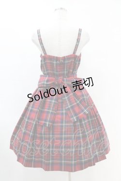 画像2: Jane Marple / ウールタータンのリボン付ワンピース  レッド H-25-06-16-1020-JM-OP-KB-ZT341