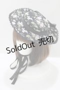 Kurumi Collaboration / 花柄ヘッドドレス  ブラック H-25-06-16-062-GO-AC-NS-ZH
