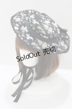 画像1: Kurumi Collaboration / 花柄ヘッドドレス  ブラック H-25-06-16-062-GO-AC-NS-ZH