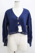 Amavel / Message Embroideryカーディガン Free ネイビー H-25-06-16-078-CA-TO-NS-ZH