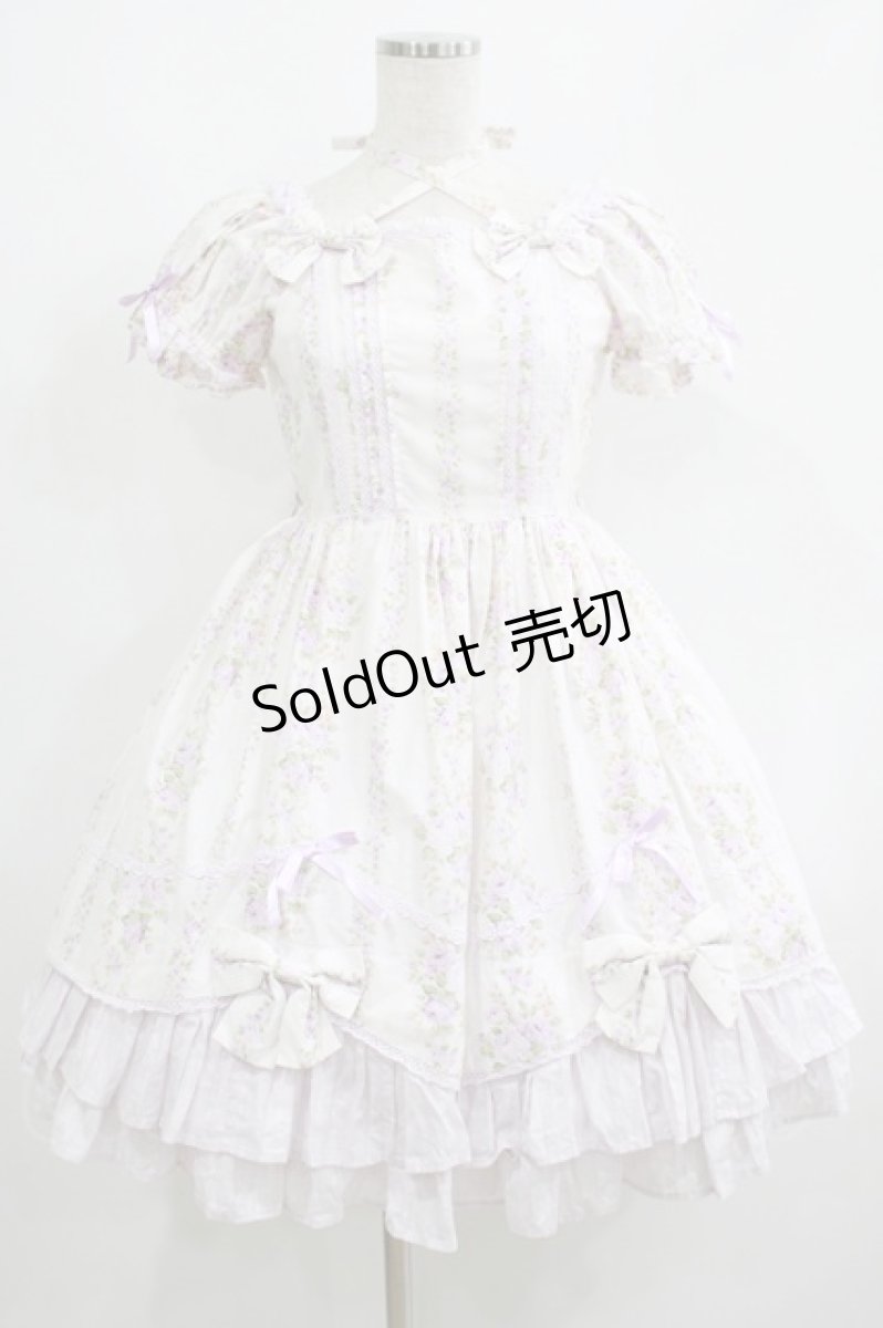 画像1: Angelic Pretty / 花柄スカラップスクエアワンピース Free オフ/ラベンダー H-25-06-16-009-AP-OP-NS-ZH (1)