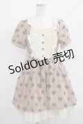 axes femme / フロッキープリントワンピース M ベージュ H-25-06-16-023-AX-OP-NS-ZH