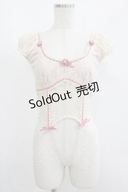 画像1: Lace Made / フルレースフラワーショートトップス XS 生成り H-25-06-17-038-GO-TO-NS-ZH