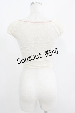 画像3: Lace Made / フルレースフラワーショートトップス XS 生成り H-25-06-17-038-GO-TO-NS-ZH