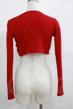 画像3: Lace Made / 「ストロベリーファーム」ニットカーディガン XS レッド H-25-06-17-043-GO-TO-NS-ZH