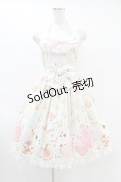 画像1: Angelic Pretty / Wonder Cookieビスチェ風ジャンパースカート Free シロ H-25-06-17-1025-AP-OP-NS-ZH