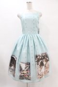 Innocent World / 金子國義アリスジャストウエストジャンパースカート M108cm丈 サックス H-25-06-17-1026-IW-OP-NS-ZH