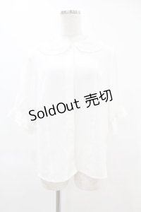 DearMyLoveRose / コットンレース上品丸襟ブラウス LL オフ H-25-06-17-1048-EL-BL-NS-ZH