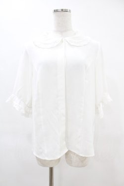 画像1: DearMyLoveRose / コットンレース上品丸襟ブラウス LL オフ H-25-06-17-1048-EL-BL-NS-ZH