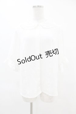 画像1: DearMyLoveRose / コットンレース上品丸襟ブラウス LL オフ H-25-06-17-1048-EL-BL-NS-ZH