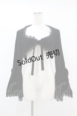 画像1: Victorian maiden / 別珍フレアスリーブボレロ Free ブラック H-25-06-17-1008-CL-TO-NS-ZH