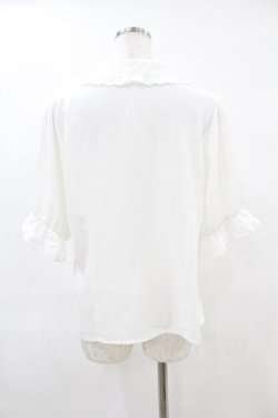 画像2: DearMyLoveRose / コットンレース上品丸襟ブラウス LL オフ H-25-06-17-1048-EL-BL-NS-ZH