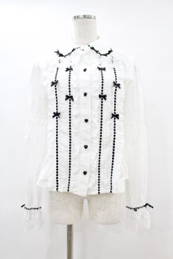 画像1: BABY,THE STARS SHINE BRIGHT / La Patisserie〜Mon peche mignon〜ブラウス Free オフ/ブラック H-25-06-17-1013-BA-BL-NS-ZH