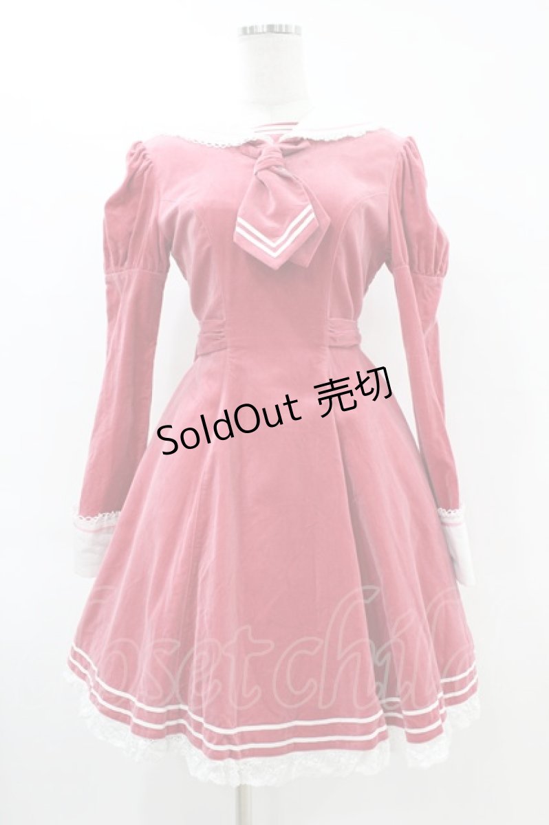 画像1: Angelic Pretty / 別珍セーラーワンピース Free ピンク H-25-06-17-1016-AP-OP-NS-ZH (1)